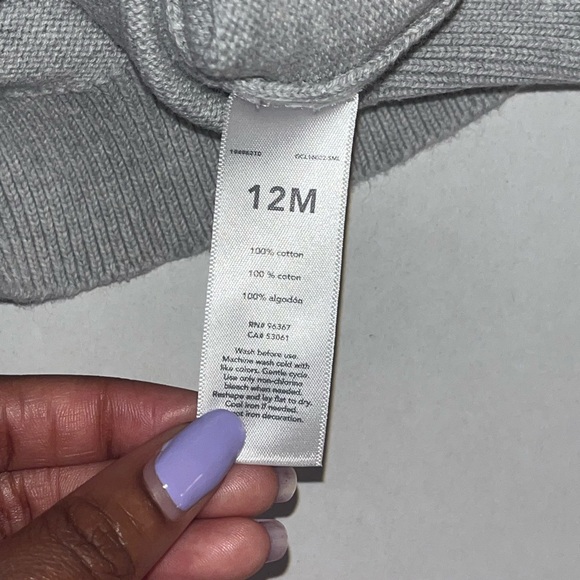 Oshkosh B’gosh Unisex Baby Gray Sweater SZ: 12 M Monster Truck & Xmas Tree (VG) - Picture 5 of 5